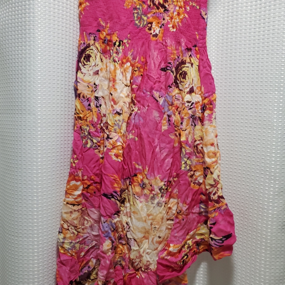 RAVIGA long hot pink floral skirt